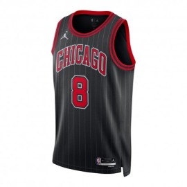 Nike Canotta Basket Nba Chicago Stmnt Lavine Nero Rosso Uomo