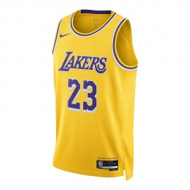 Nike Canotta Basket Nba Lakers Lebron Giallo Viola Uomo