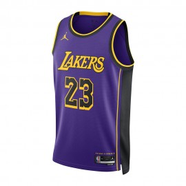 Nike Canotta Basket Nba Lakers State Lebron Viola Giallo Uomo