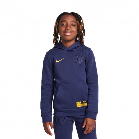 Nike Felpa Con Cappuccio Inter Club Blu Oro Bambino