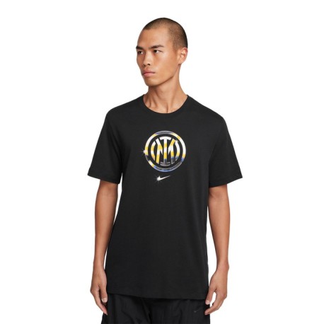 Nike T-Shirt Inter Crest Nero Oro Uomo