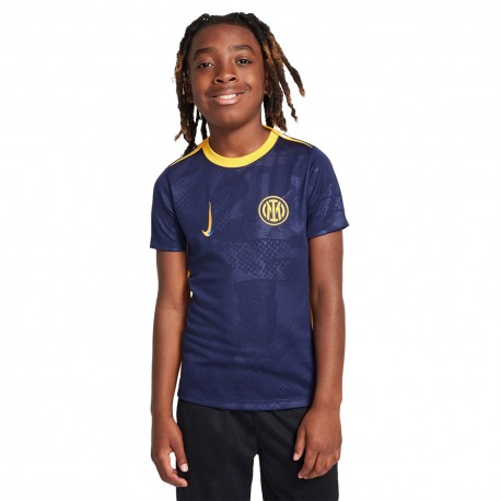 Nike T-Shirt Inter Pre-Match Blu Oro Bambino