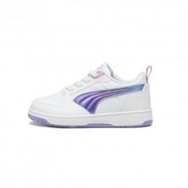 Puma Rebound V6 Lo Bouncy Sky Ac Ps Bianco Viola - Sneakers Bambino