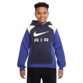 Nike Felpa Con Cappuccio Logo Air Blu Bambino