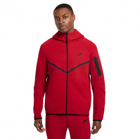 Nike Tech Fleece Felpa Con Cerniera Rosso Uomo