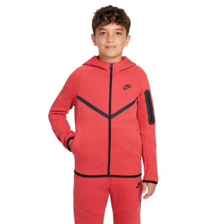 Nike Sportswear Tech Fleece Rosso Bambino