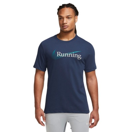 Nike T-Shirt Heritage Midnight Navy Teal Uomo