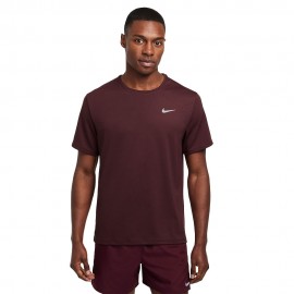 Nike T-Shirt Miler Burgundy Crush Reflective Argento Uomo