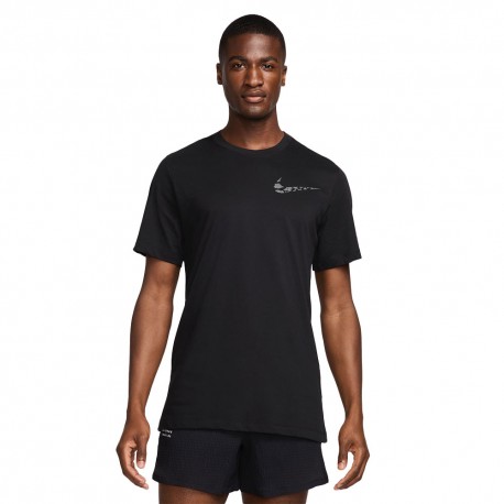 Nike T-Shirt Run Div Nero Uomo