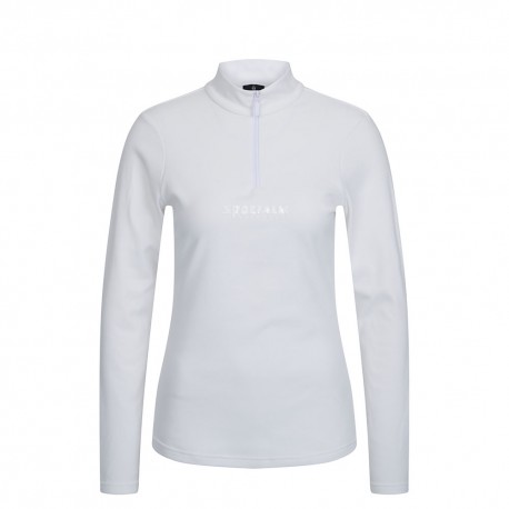 Sportalm Felpa In Pile Cologne Logo Bianco Donna