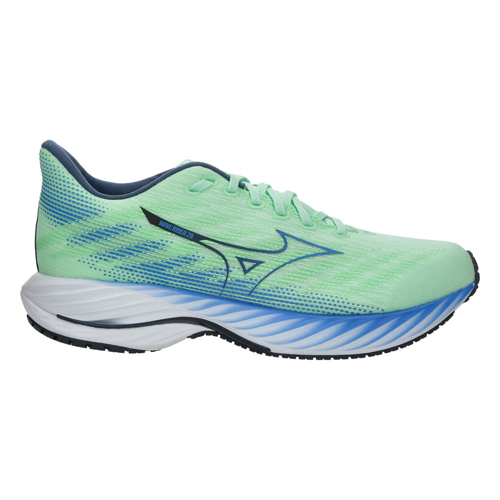 Image of Mizuno Wave Rider 28 Verde Blu - Scarpe Running Uomo EUR 44,5 / UK 10068