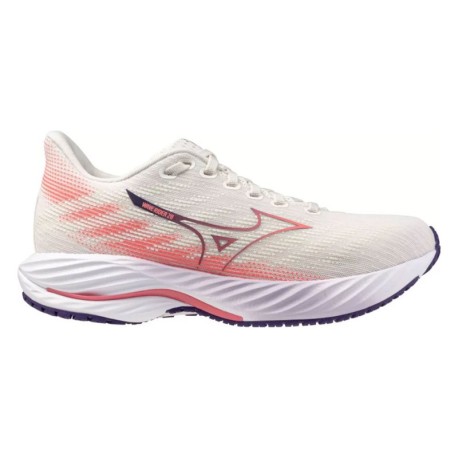 Mizuno Wave Rider 28 Snow Bianco Camellia Rose - Scarpe Running Donna