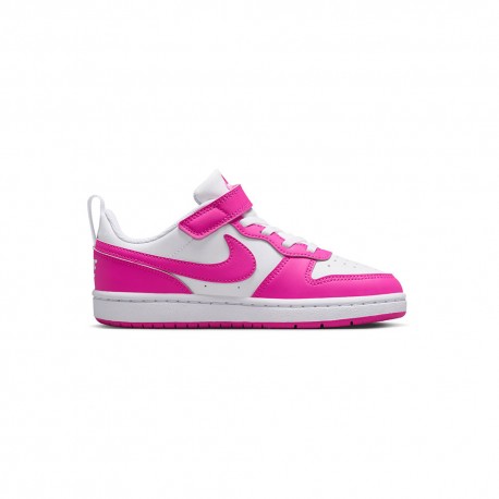 Nike Court Borough Low Recraft Ps Bianco Fucsia - Sneakers Bambina