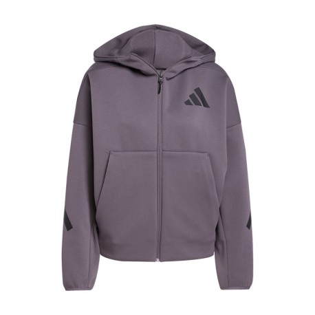 ADIDAS Felpa Palestra Zone Con Cappuccio Moro Donna