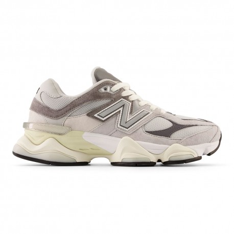 New Balance 9060 Mesh Lea Grigio Argento - Sneakers Uomo