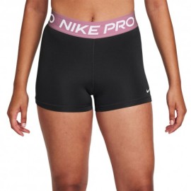 Nike Shorts Sportivi Pro Banda Rosa Nero Donna