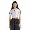 ADIDAS Originals Cropped T-Shirt 3 Strip Bianco Donna