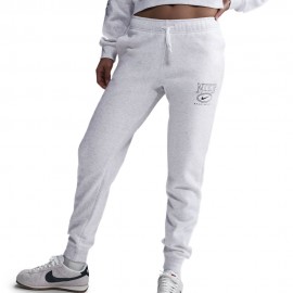 Nike Pantaloni Con Polsino Logo Bianco Donna