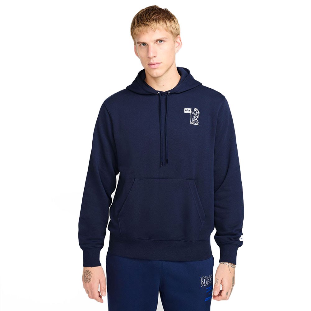 Image of Nike Club Felpa Con Cappuccio Moon Blu Uomo L068