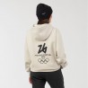 Salomon Felpa con Cappuccio Milano Cortina 2026 Olympic Logo Bianco Beige Uomo