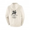 Salomon Felpa con Cappuccio Milano Cortina 2026 Olympic Logo Bianco Beige Uomo