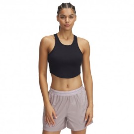 Under Armour Canotta Palestra Crop Rival Rib Nero Donna