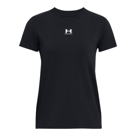 Under Armour Maglietta Palestra Logo Centrale Nero Donna