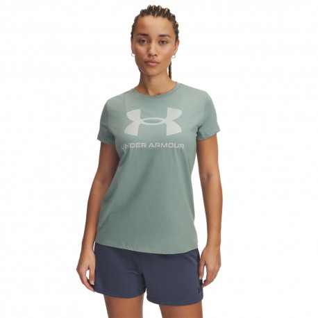 Under Armour Maglietta Palestra Rival Big Logo Salvia Donna