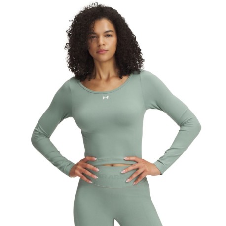 Under Armour Maglietta Palestra Seamless Comp Ml Ghl Verde Donna