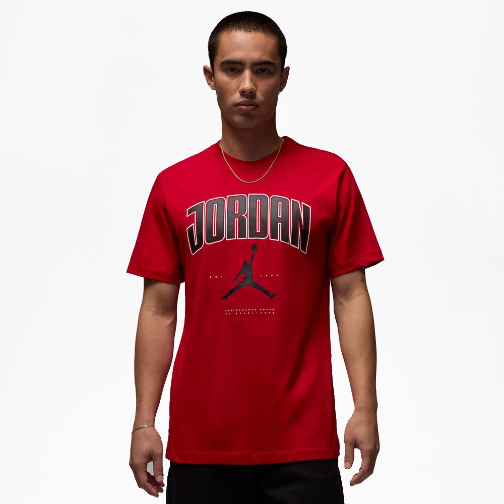 Image of Nike Jordan T-Shirt Big Logo Rosso Uomo S068