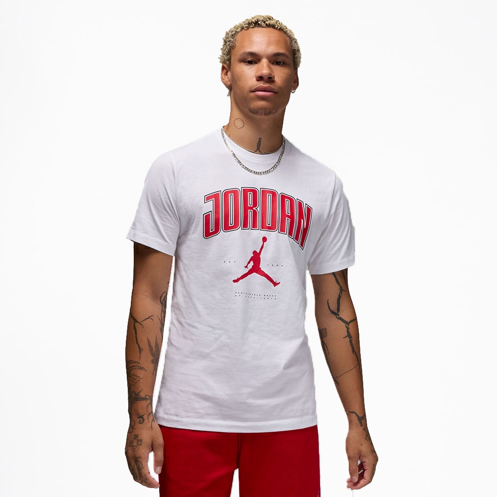 Image of Nike Jordan T-Shirt Big Logo Bianco Uomo S068