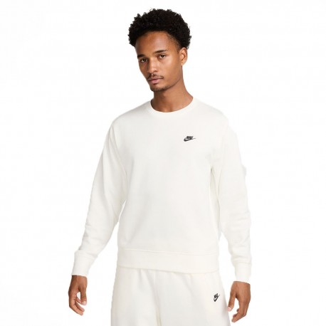 Nike Felpa Girocollo Logo Piccolo Bianco Uomo