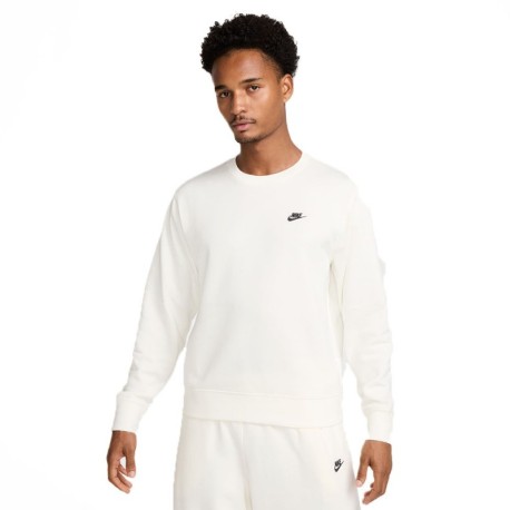 Nike Felpa Girocollo Logo Piccolo Bianco Uomo