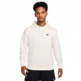 Nike Felpa Con Cappuccio Logo Piccolo Bianco Uomo