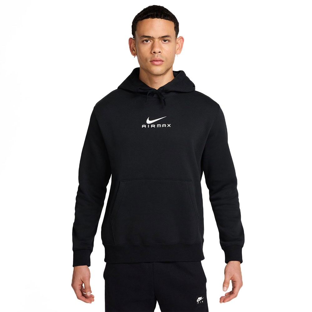 Image of Nike Club Felpa Con Cappuccio Fantasia Nero Uomo S068