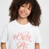 Nike Cropped T-Shirt Logo Bianco Bambina