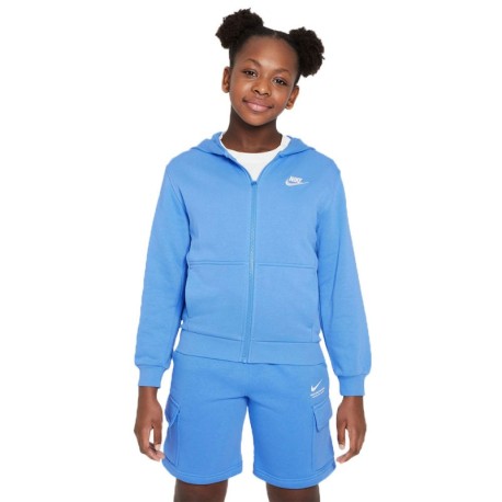 Nike Felpa Con Cerniera Con Cappuccio Azzurro Bambino