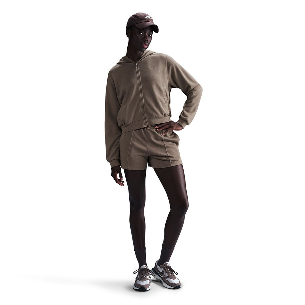 Image of Nike Sportswear Chill Felpa Crop Top Con Cappuccio Moro Donna XS068