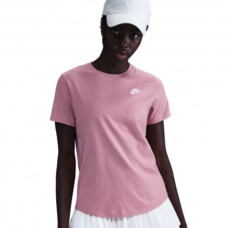 Nike T-Shirt Logo Piccolo Rosa Donna