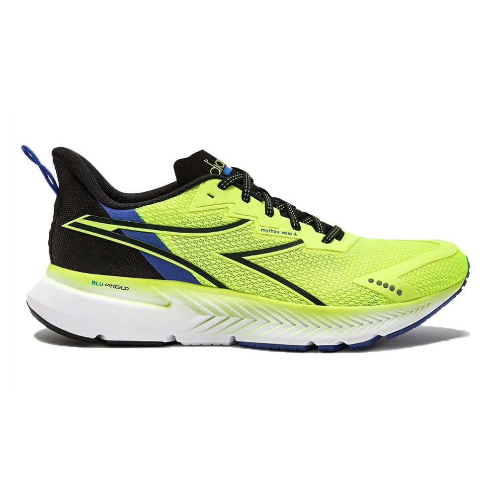 Image of Diadora Mythos Blueshield Volo 4 Giallo Fluo Nero - Scarpe Running Uomo EUR 44 / UK 9.5068