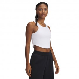 Under Armour Top Palestra Crop Bianco Donna