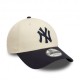 New Era Cappellino 9FORTY New York Yankees Colour Block Bianco