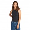 Calvin Klein Canotta In Cotone A Costine Slim Nero Donna