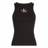 Calvin Klein Canotta Slim A Costine Con Monogramma Nero Donna