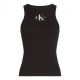 Calvin Klein Canotta Slim A Costine Con Monogramma Nero Donna