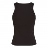 Calvin Klein Canotta Slim A Costine Con Monogramma Nero Donna