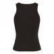 Calvin Klein Canotta Slim A Costine Con Monogramma Nero Donna