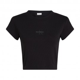 Calvin Klein Cropped T-Shirt Nero Donna