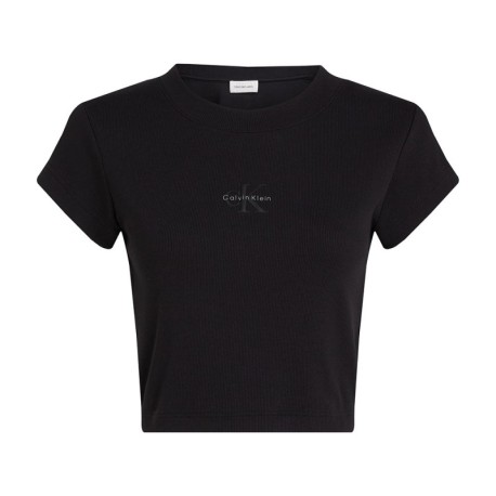 Calvin Klein Cropped T-Shirt Nero Donna