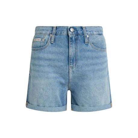 Calvin Klein Shorts Mom Blu Chiaro Donna